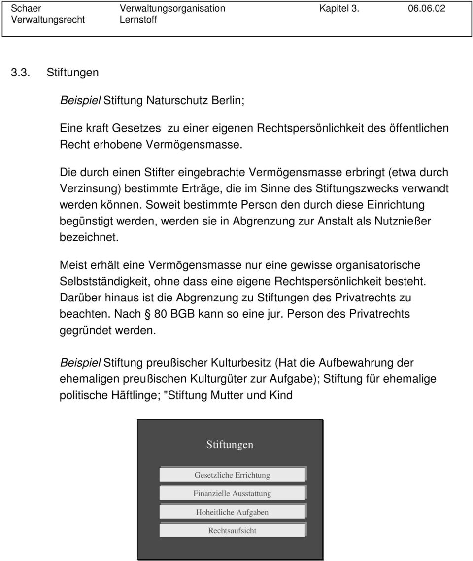 Soweit bestimmte Person den durch diese Einrichtung begünstigt werden, werden sie in Abgrenzung zur Anstalt als Nutznießer bezeichnet.