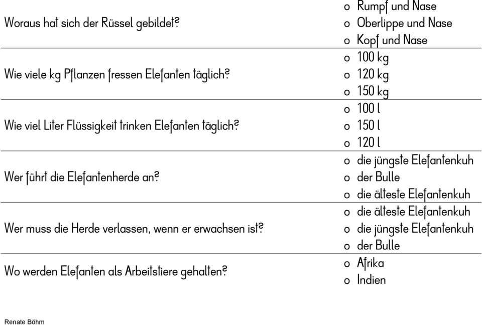 Wer muss die Herde verlassen, wenn er erwachsen ist? W werden Elefanten als Arbeitstiere gehalten?