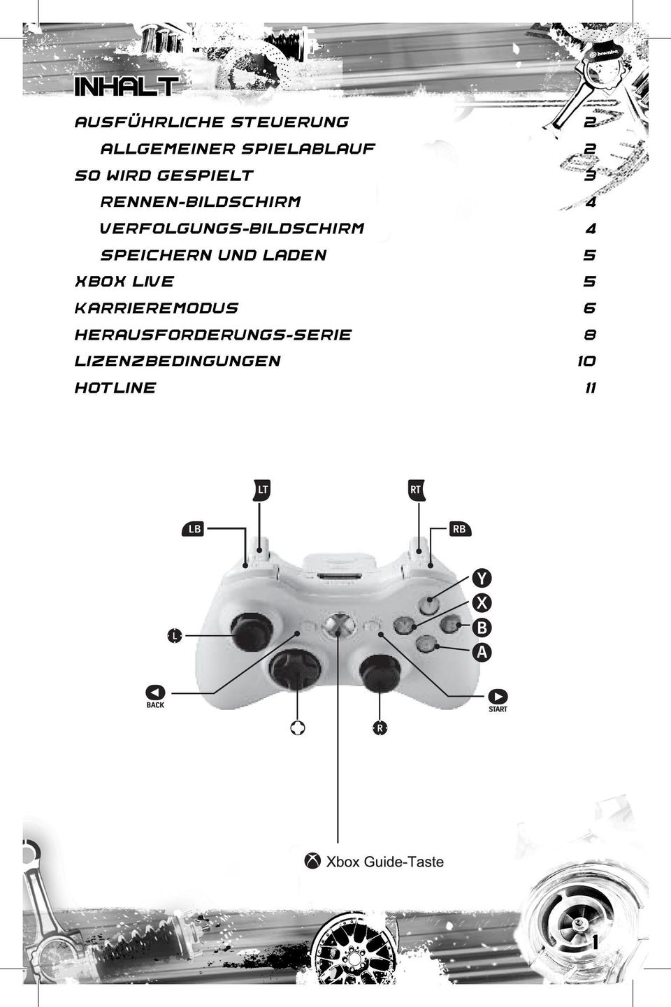 VERFOLGUNGS-BILDSCHIRM 4 SPEICHERN UND LADEN 5 XBOX LIVE