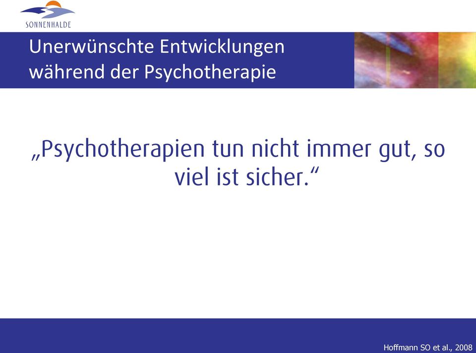 Psychotherapien tun nicht immer