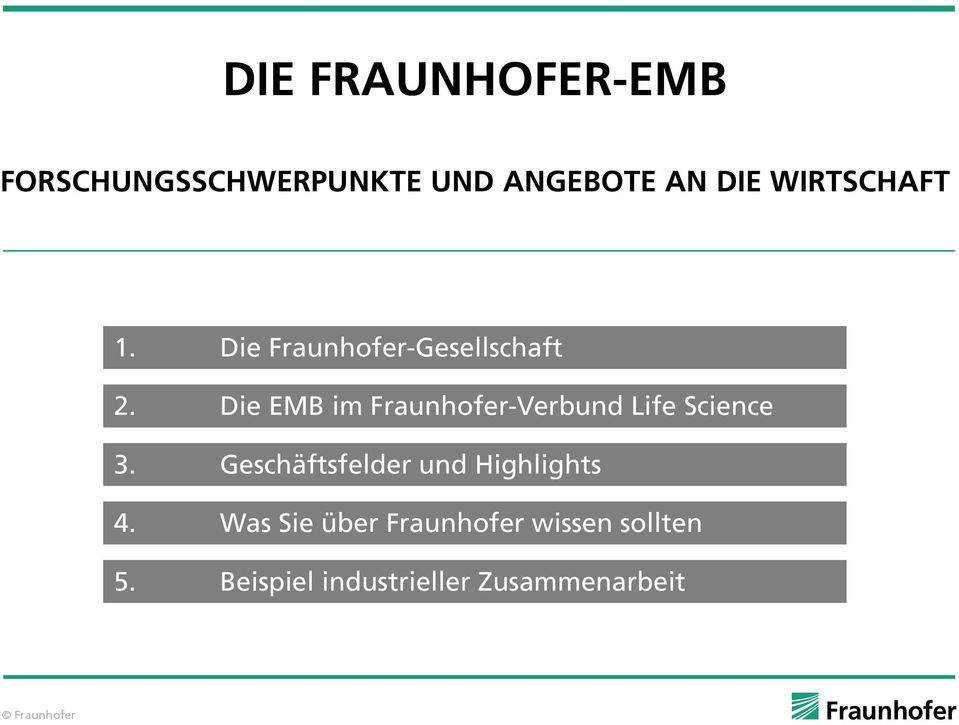 Die EMB im Fraunhofer-Verbund Life Science 3.