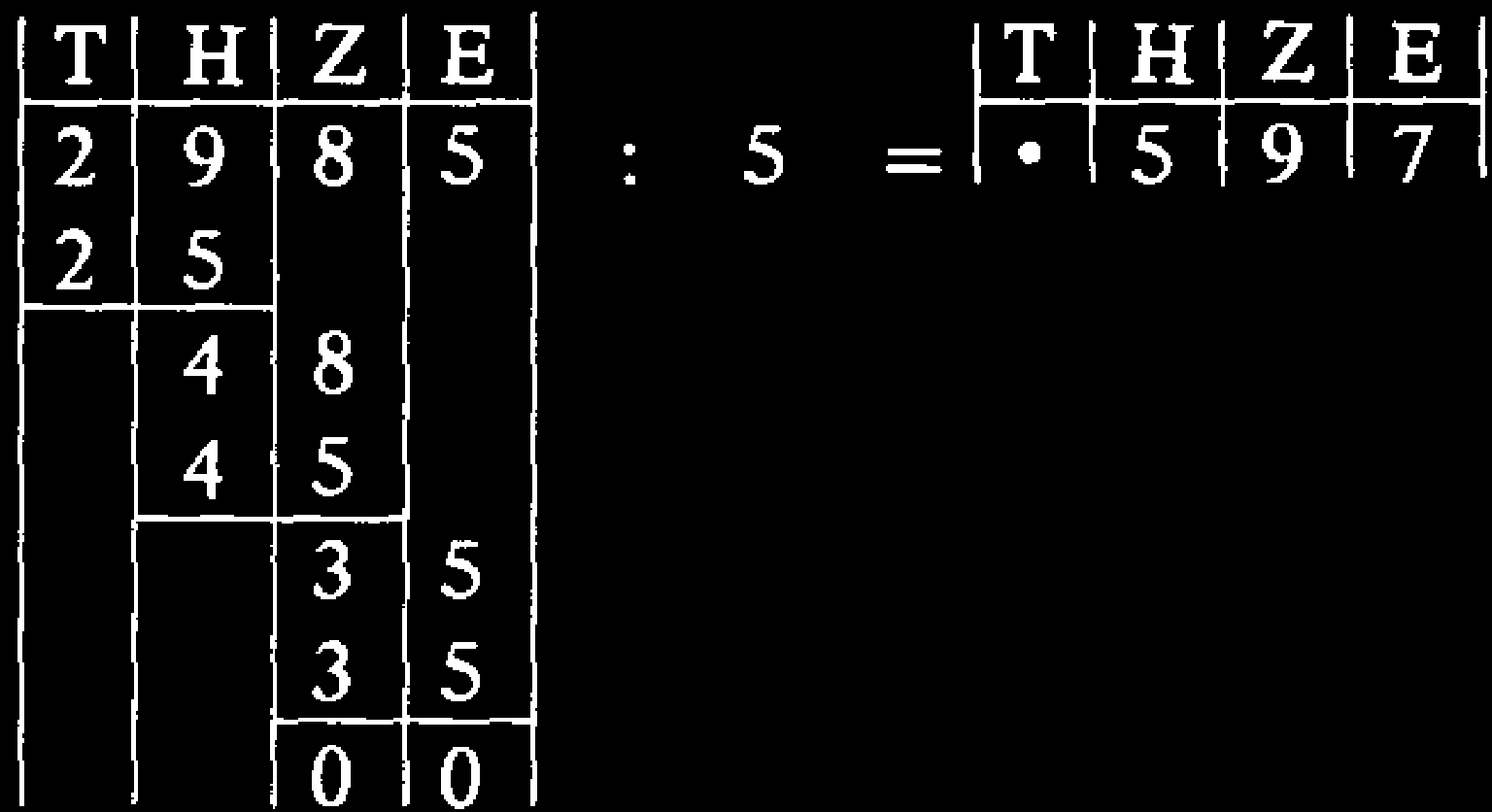 Entwicklung des Normalverfahrens 3 Didaktik der Grundschulmathematik 5.88 Die Sprechweise 2T:5 verdeutlicht, dass im Quotient die Tausenderstelle unbesetzt bleibt.