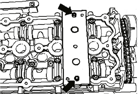 (Fig. 7) 6. Timing Chain in Cylinder Head Service Work (Valve Timing) - 2.0TFSi 6.1 On 2.0TFSi engines, overhaul work on the cylinder head or camshafts will require the use of (3), (5), (7) and (1).