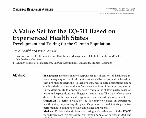 Value-Set auf der Grundlage von Patientenerfahrungen