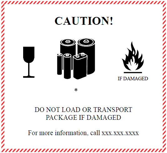 Sondervorschrift 188 Kennzeichnung mit den Inhalten der ICAO-TI: statt *: Lithiummetallbatterie oder Lithiumionenbatteri LITHIUM-METALL- bzw.