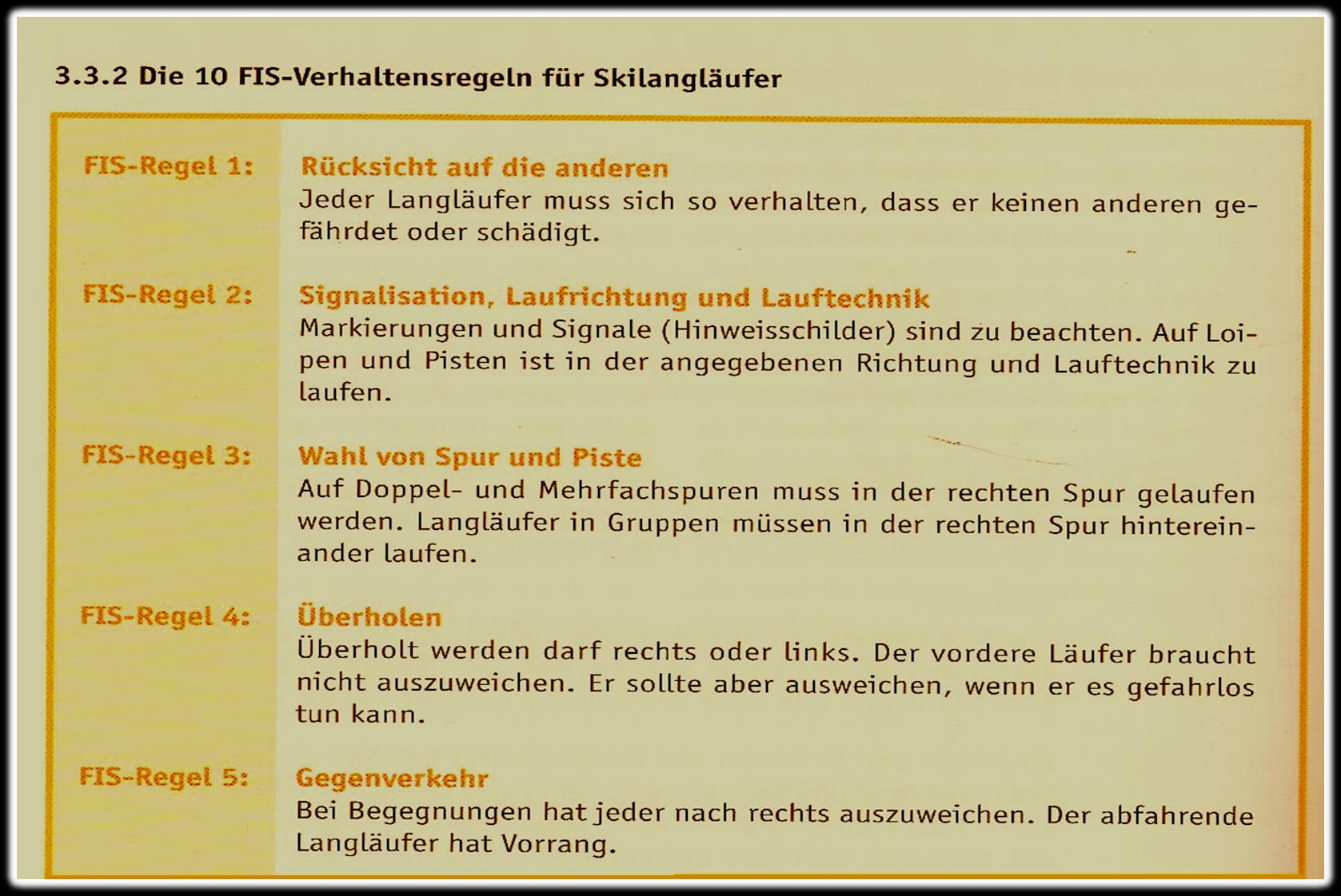 FIS-Regeln für Skilangläufer Deutscher Skiverband (2010).