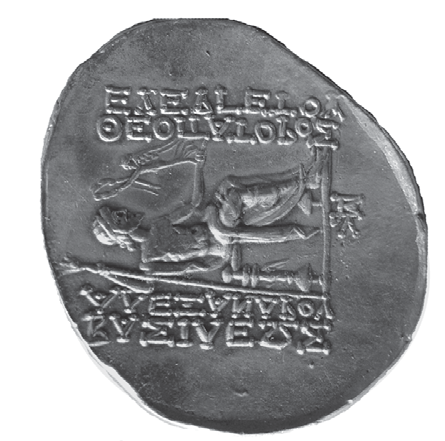 Einleitung I.2 Quellen zur griechischen Antike Münzen Abb. 3 Silbertetradrachme (Rs.) des Königs Alexander I. (150 146 v.chr.