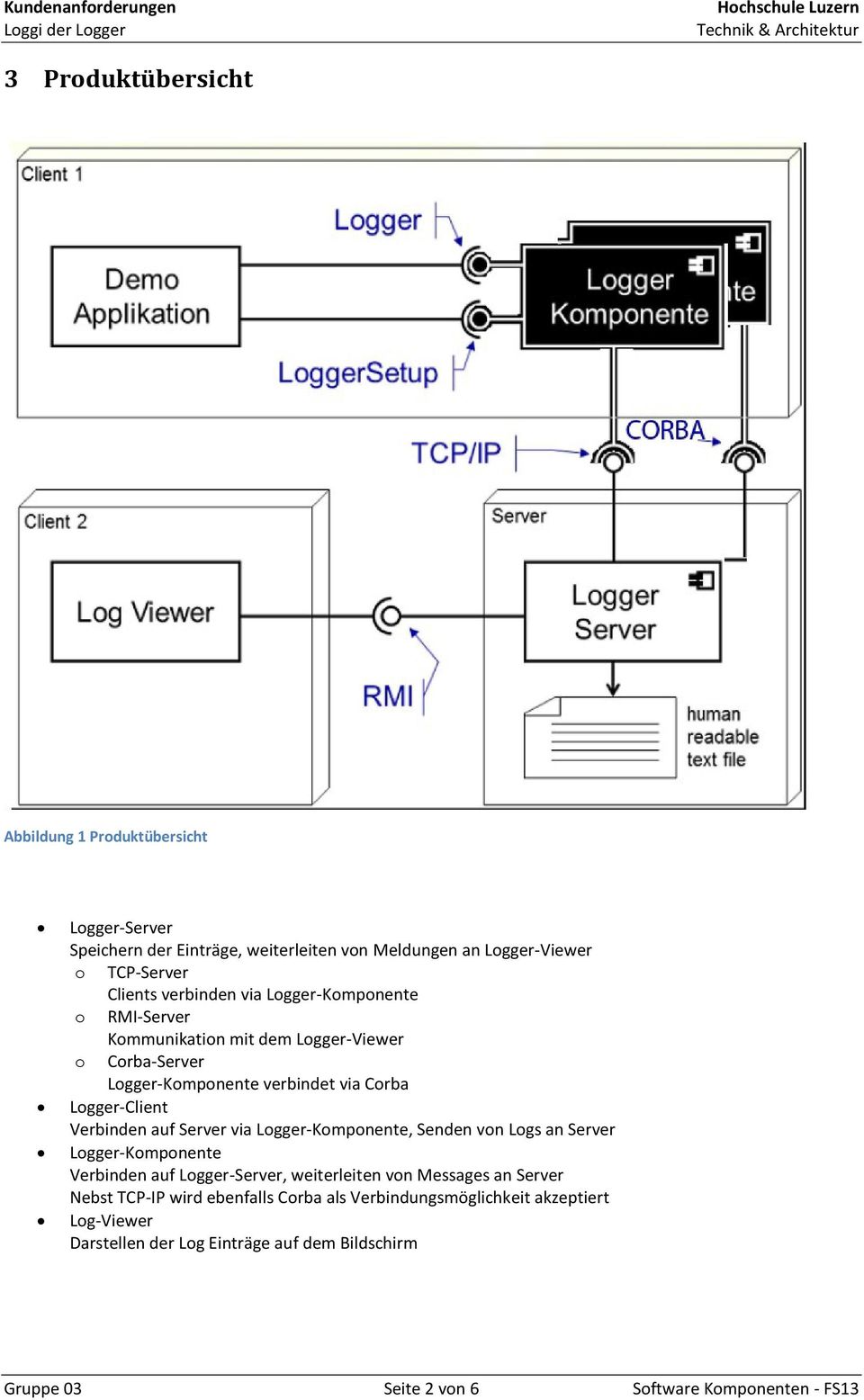 auf Server via Logger-Komponente, Senden von Logs an Server Logger-Komponente Verbinden auf Logger-Server, weiterleiten von Messages an Server Nebst TCP-IP