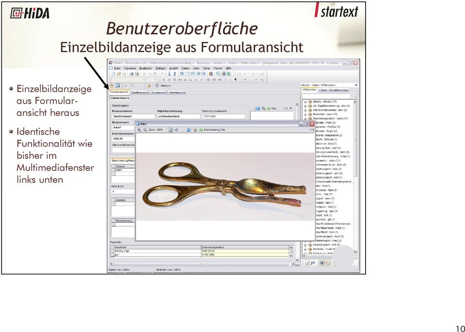 Formularansicht heraus Identische