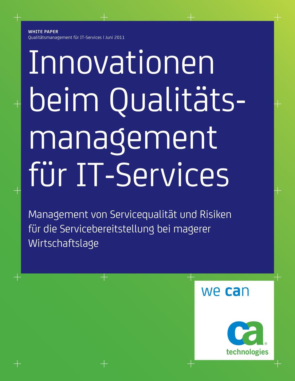 IT-Services Management von Servicequalität und Risiken