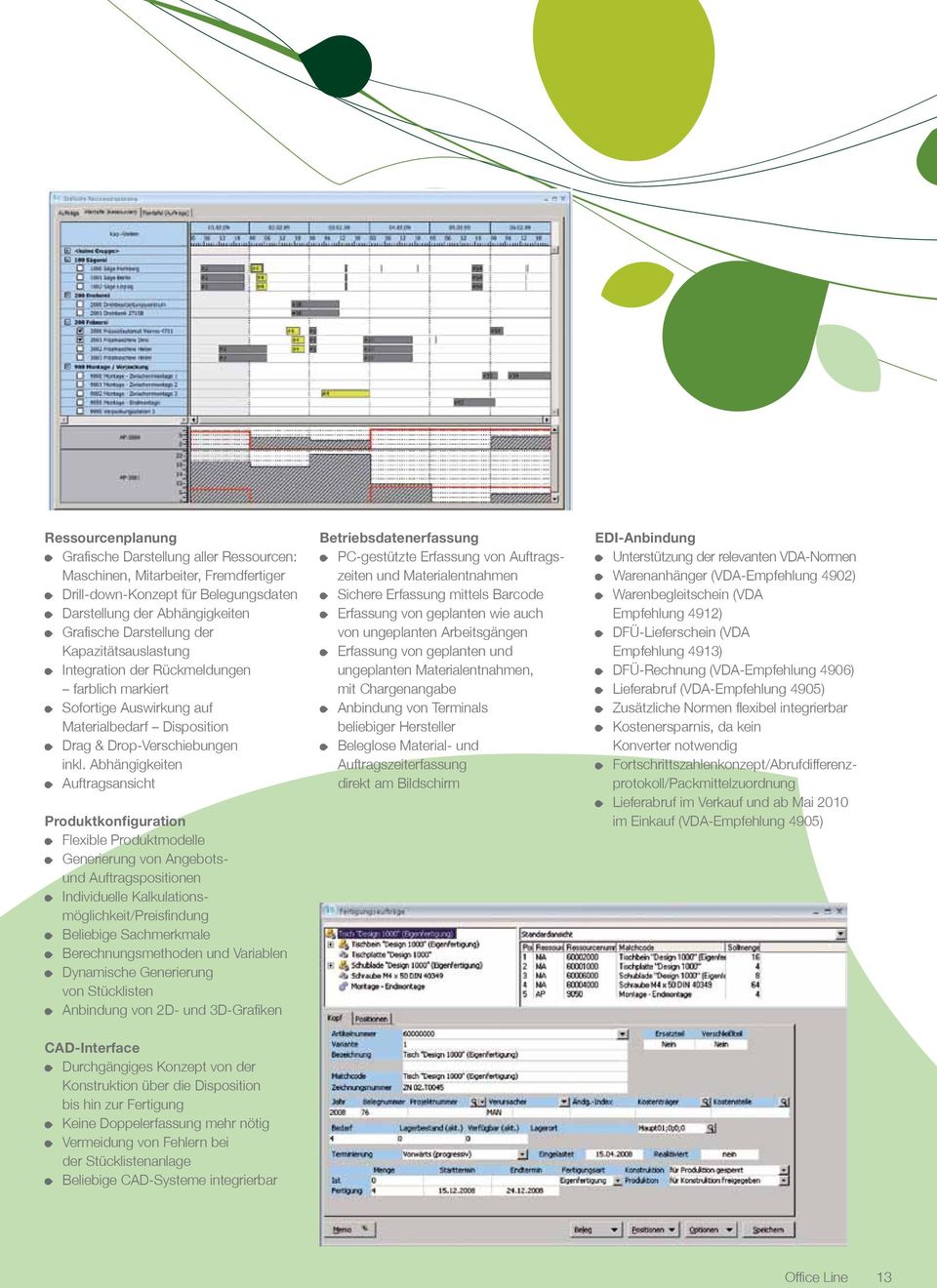 Abhängigkeiten Auftragsansicht Produktkonfiguration Flexible Produktmodelle Generierung von Angebotsund Auftrags positionen Individuelle Kalkulationsmöglich keit/preisfindung Beliebige Sachmerkmale