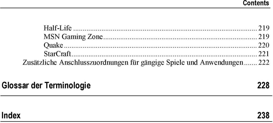 .. 221 Zusätzliche Anschlusszuordnungen für