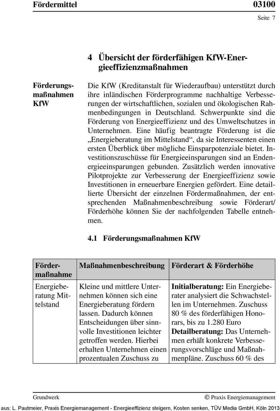 Rahmenbedingungen in Deutschland. Schwerpunkte sind die Förderung von nergieeffizienz und des Umweltschutzes in Unternehmen.