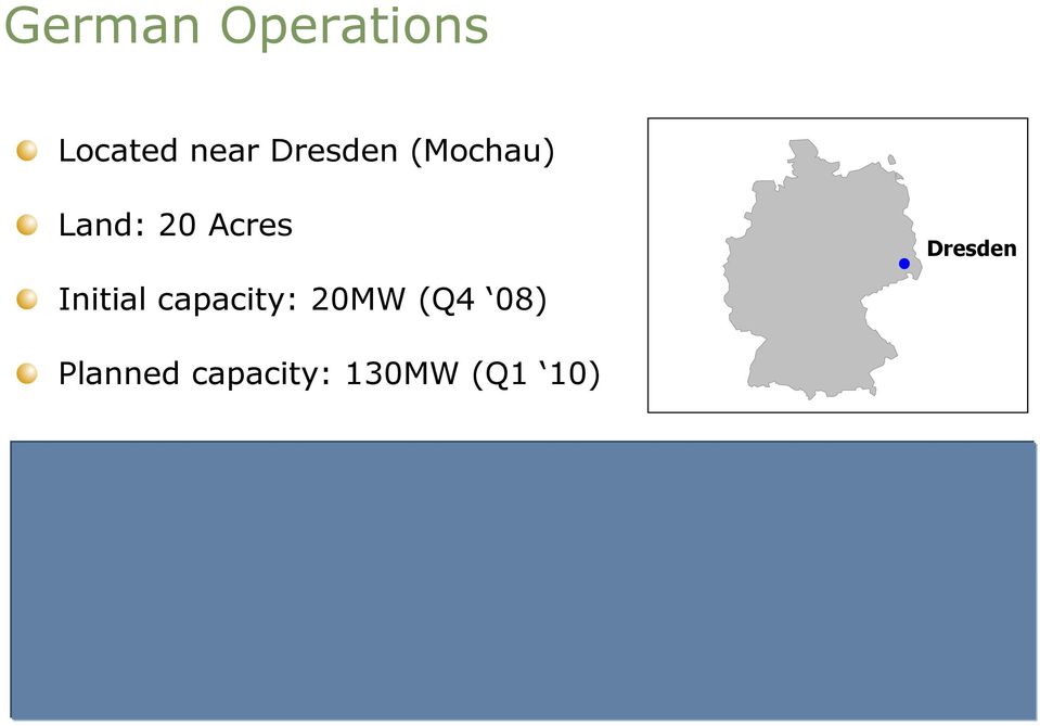 Dresden Initial capacity: 20MW