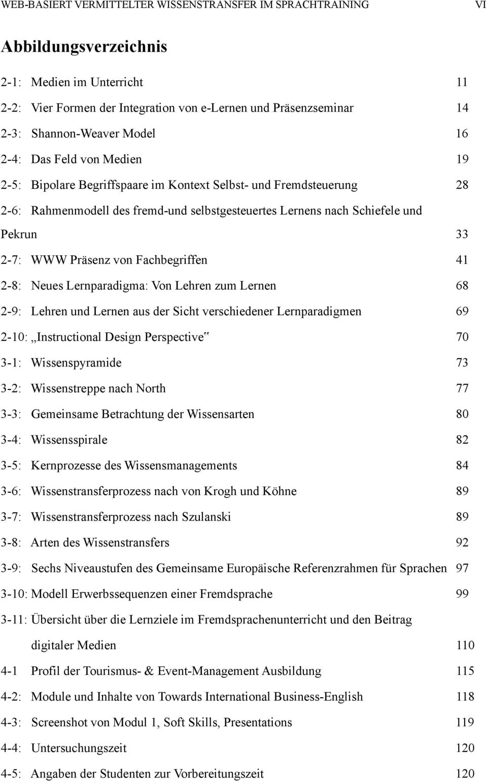 Pekrun 33 2-7: WWW Präsenz von Fachbegriffen 41 2-8: Neues Lernparadigma: Von Lehren zum Lernen 68 2-9: Lehren und Lernen aus der Sicht verschiedener Lernparadigmen 69 2-10: Instructional Design