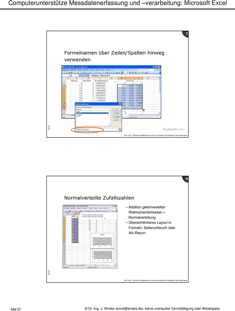 xls 8 Normalverteilte Zufallszahlen Addition