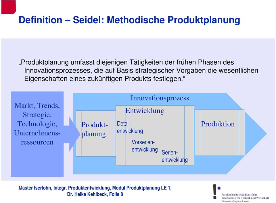 Produkts festlegen.