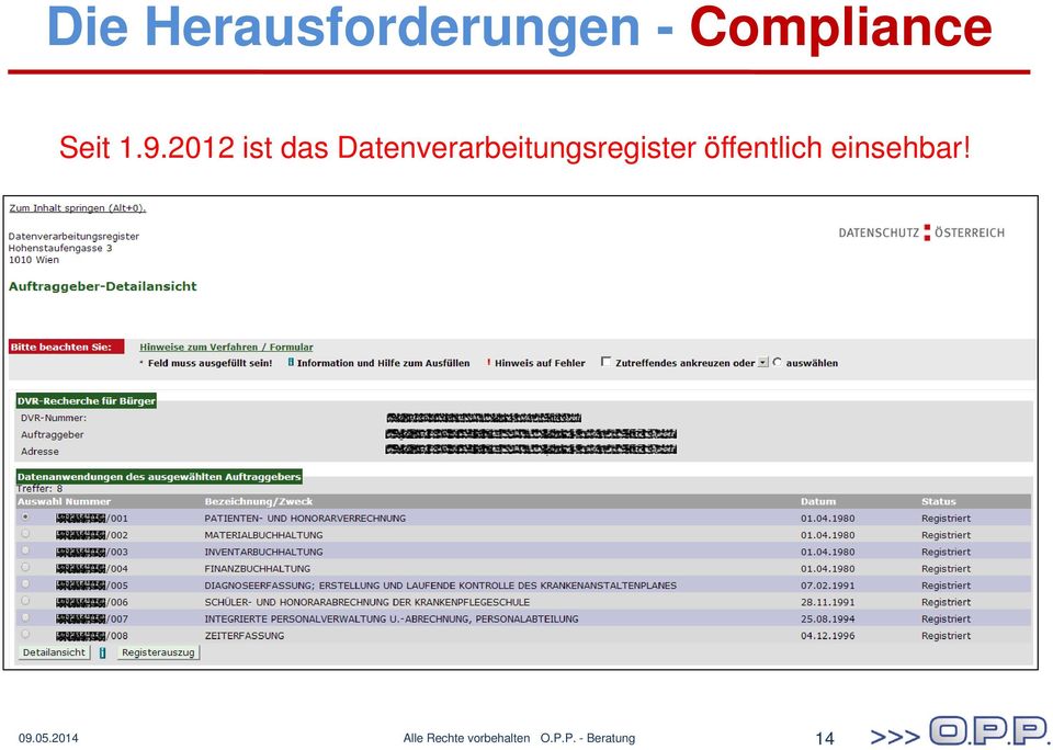 Datenverarbeitungsregister öffentlich