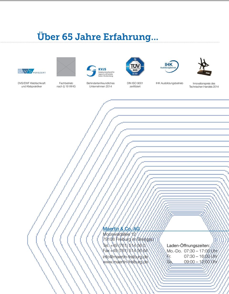 9001 zertifi ziert IHK Ausbildungsbetrieb Innovationspreis des Technischen Handels 2014 Maertin & Co.