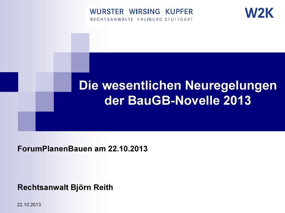 BauGB-Novelle 2013