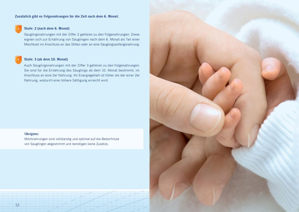 Monat) Auch Säuglingsnahrungen mit der Ziffer 3 gehören zu den Folgenahrungen. Sie sind für die Ernährung des Säuglings ab dem 10. Monat bestimmt, im Anschluss an eine 2er Nahrung.