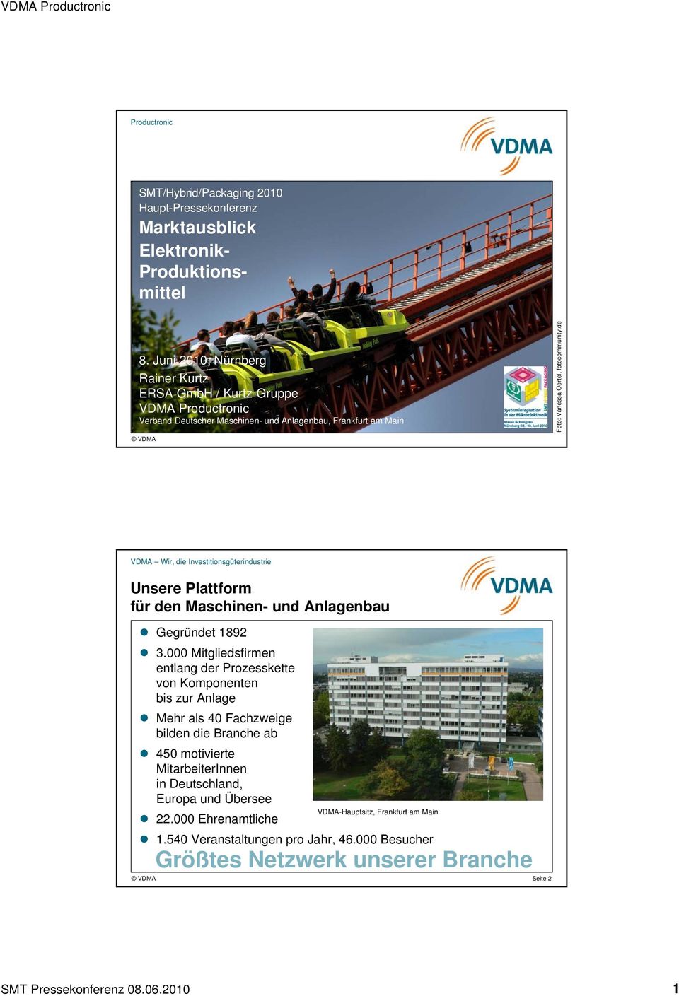 de VDMA Wir, die Investitionsgüterindustrie Unsere Plattform für den Maschinen- und Anlagenbau Gegründet 1892 3.