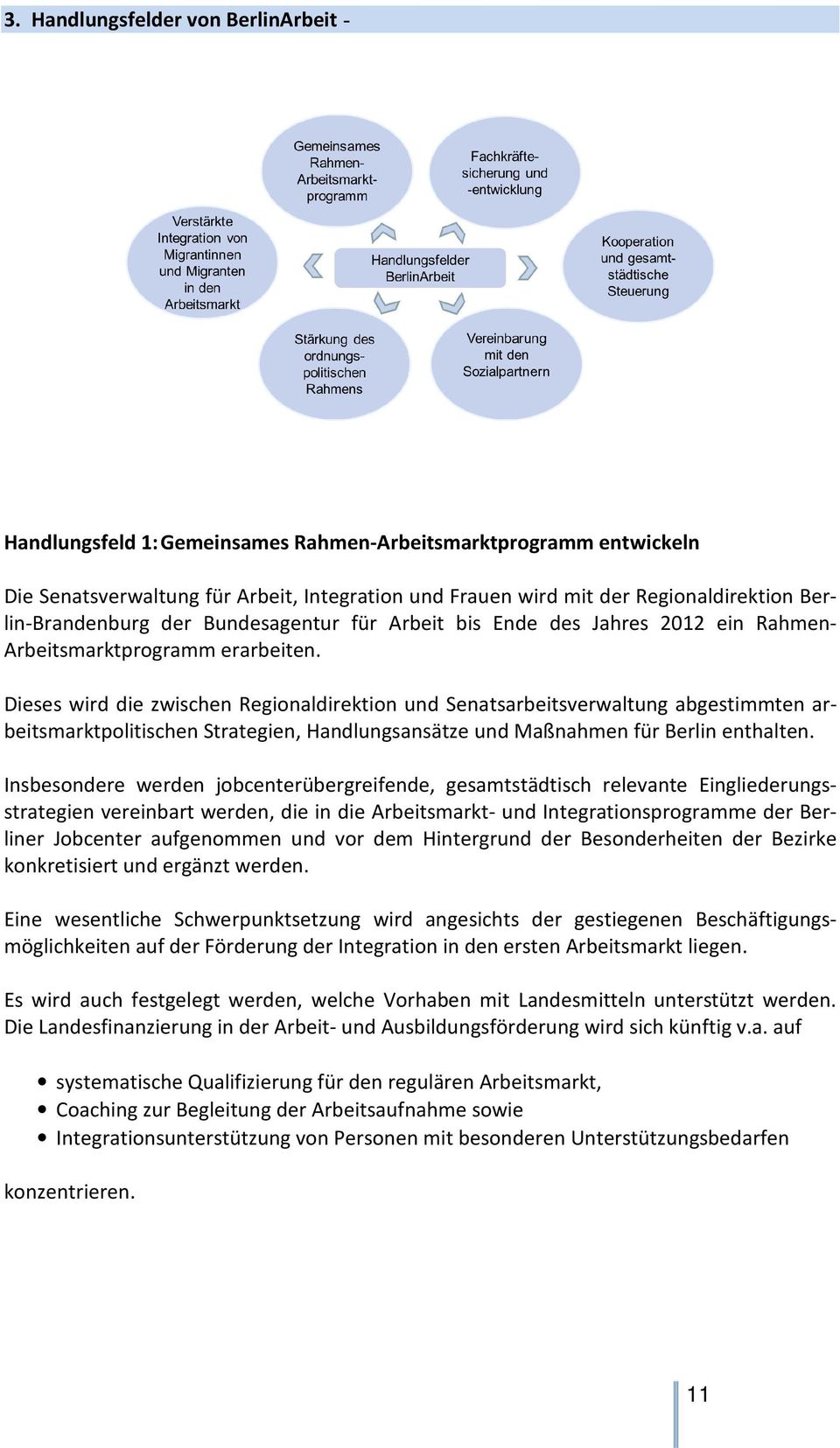 Dieses wird die zwischen Regionaldirektion und Senatsarbeitsverwaltung abgestimmten arbeitsmarktpolitischen Strategien, Handlungsansätze und Maßnahmen für Berlin enthalten.