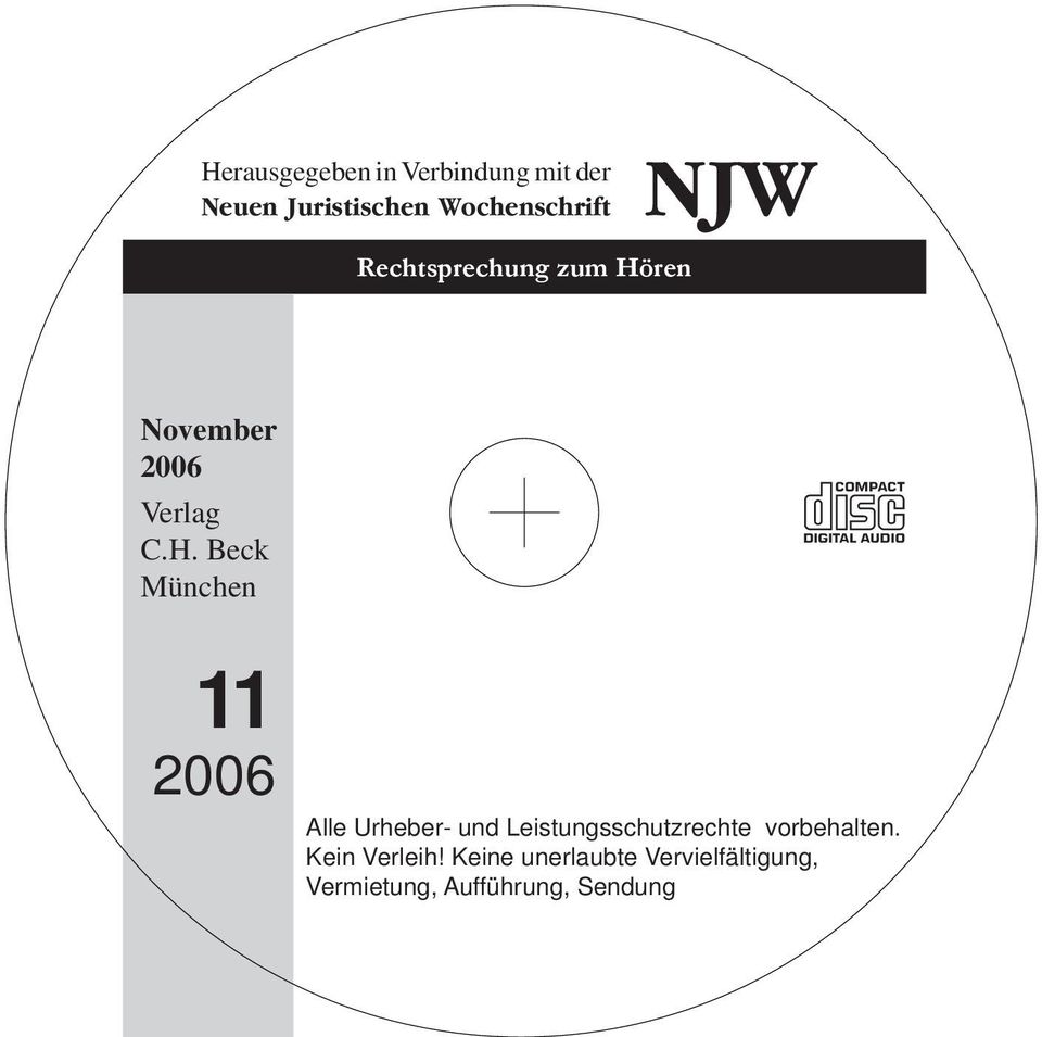 ren NJW November 2006 Verlag C.H.