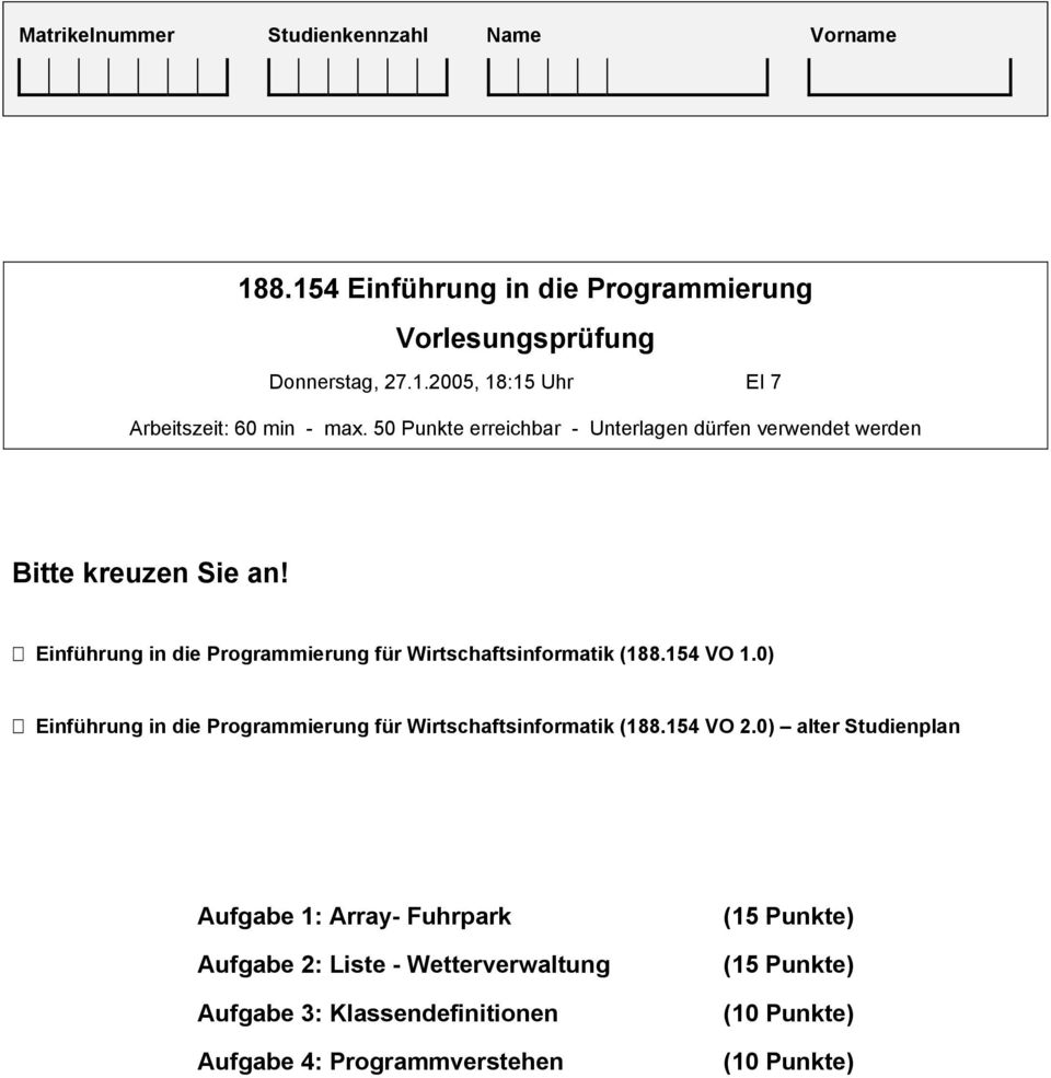 Einführung in die Programmierung für Wirtschaftsinformatik (188.154 VO 1.