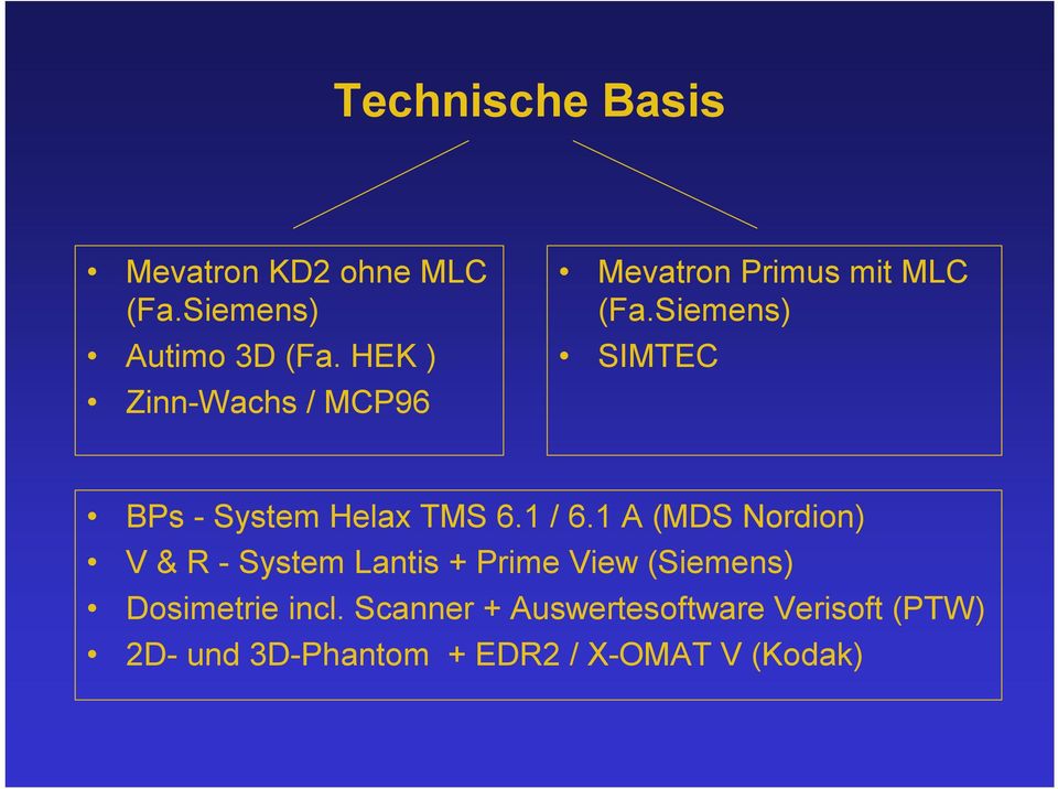 Siemens) SIMTEC BPs - System Helax TMS 6.1 / 6.