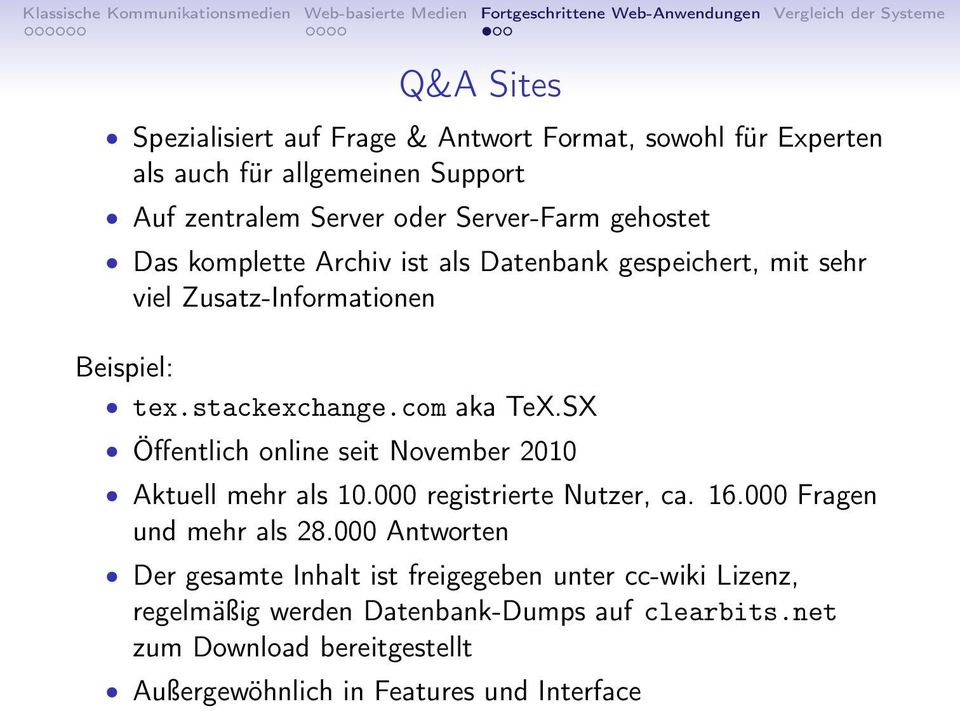 SX Öffentlich online seit November 2010 Aktuell mehr als 10.000 registrierte Nutzer, ca. 16.000 Fragen und mehr als 28.