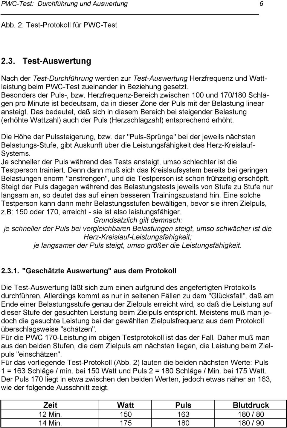 Herzfrequenz-Bereich zwischen 100 und 170/180 Schlägen pro Minute ist bedeutsam, da in dieser Zone der Puls mit der Belastung linear ansteigt.