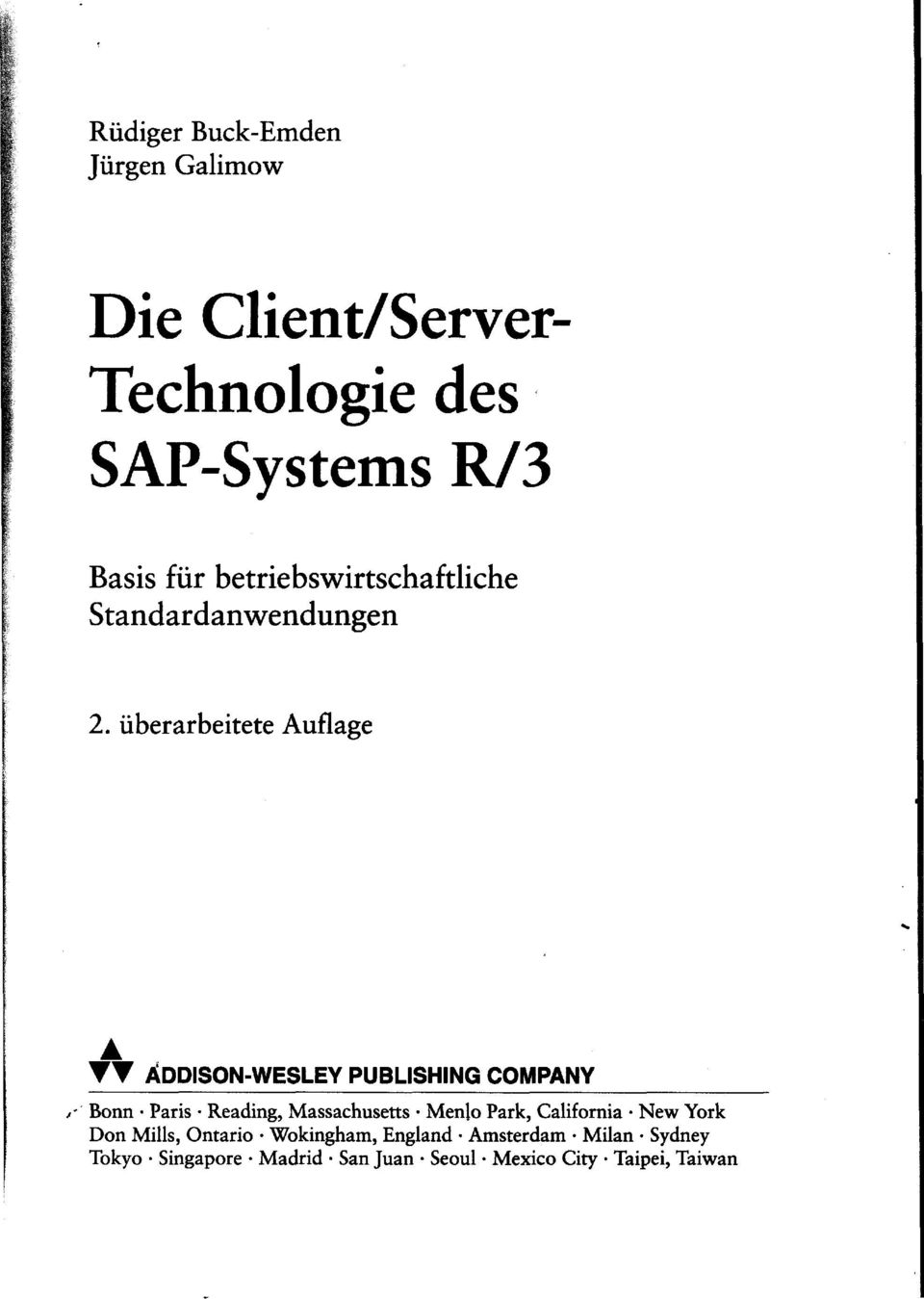 überarbeitete Auflage " ADDISON-WESLEY PUBLISHING COMPANY <-' Bonn Paris Reading, Massachusetts