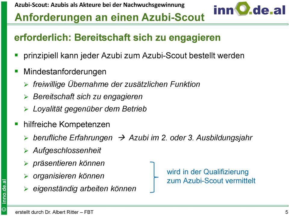 Betrieb hilfreiche Kompetenzen berufliche Erfahrungen Azubi im 2. oder 3.