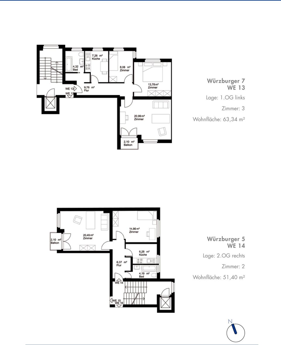 63,34 m² Würzburger 5 WE 4 Lage: