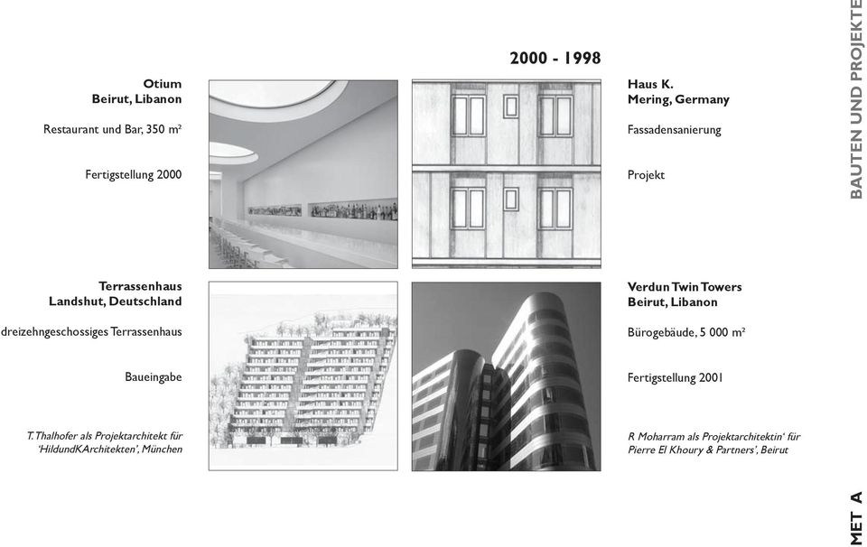 dreizehngeschossiges Terrassenhaus Bürogebäude, 5 000 m² Baueingabe Fertigstellung 2001 T.
