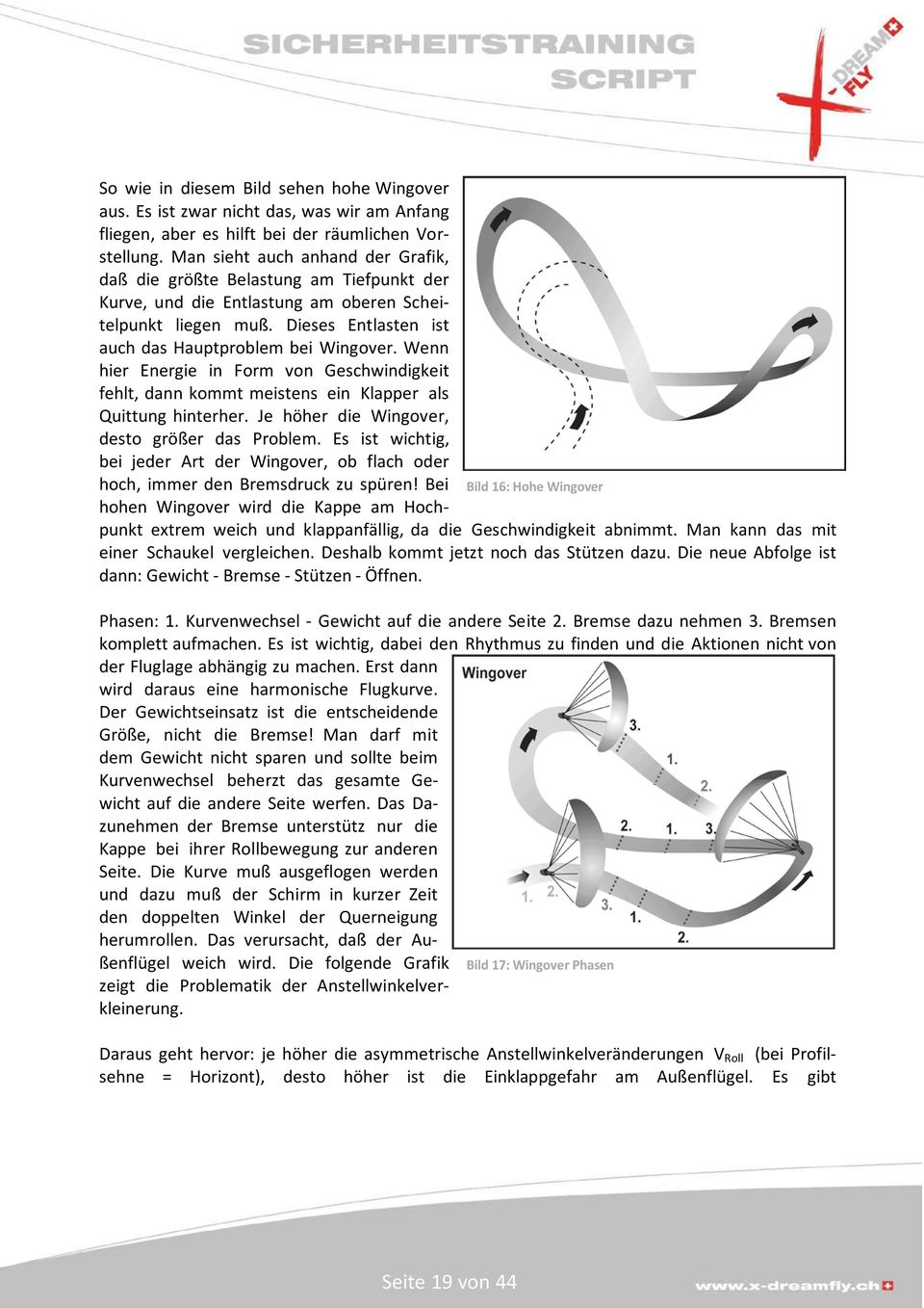 Wenn hier Energie in Form von Geschwindigkeit fehlt, dann kommt meistens ein Klapper als Quittung hinterher. Je höher die Wingover, desto größer das Problem.