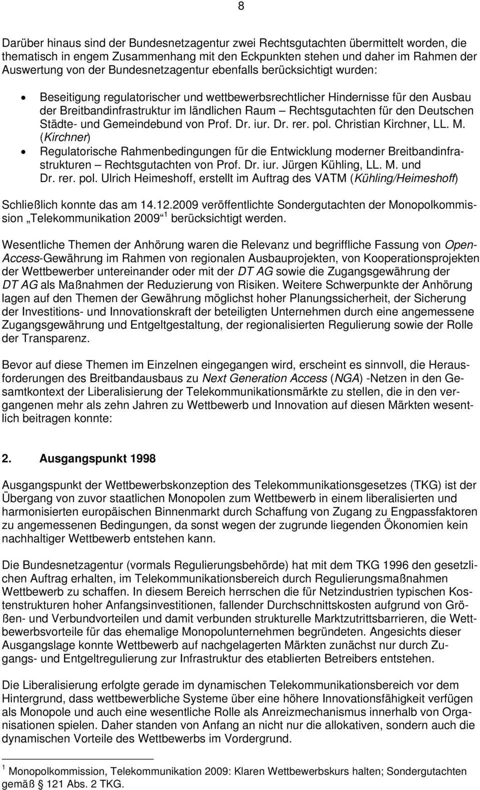 den Deutschen Städte- und Gemeindebund von Prof. Dr. iur. Dr. rer. pol. Christian Kirchner, LL. M.
