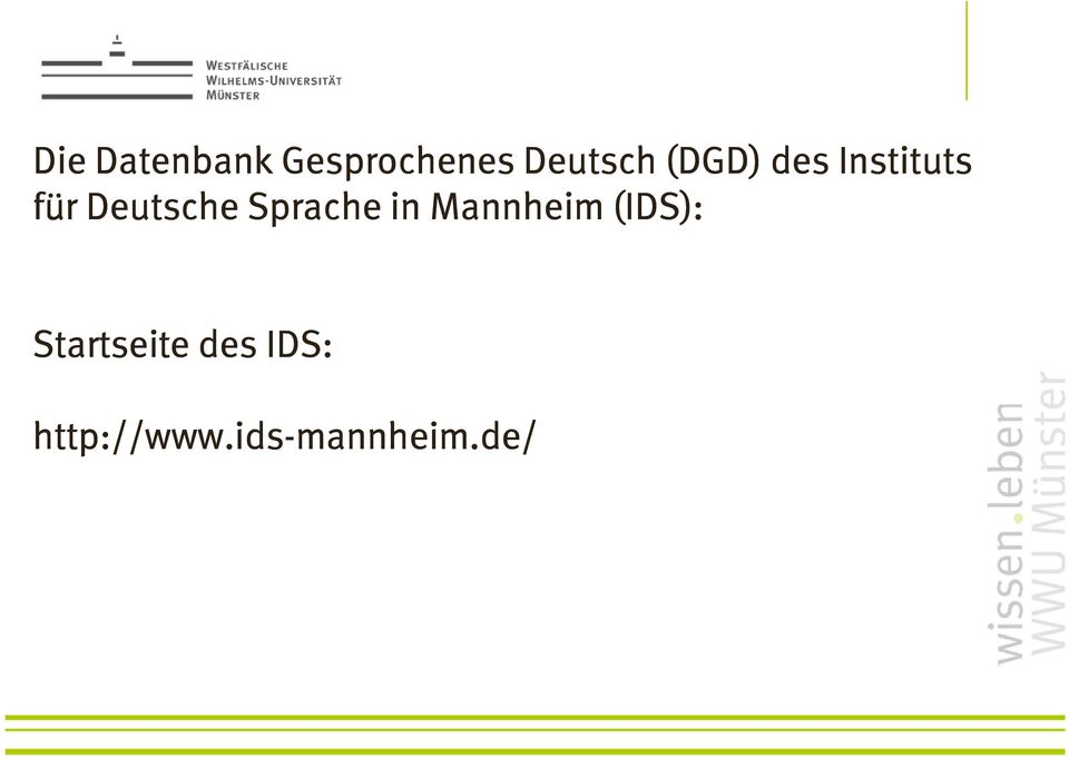Sprache in Mannheim (IDS):