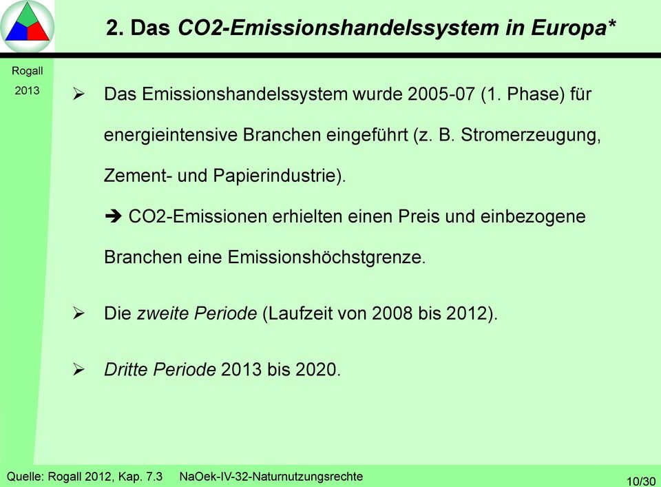CO2-Emissionen erhielten einen Preis und einbezogene Branchen eine Emissionshöchstgrenze.