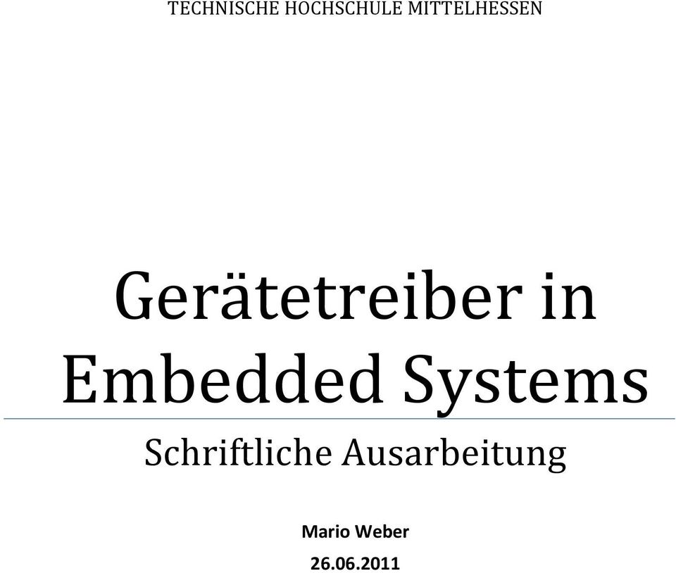 Embedded Systems Schriftliche