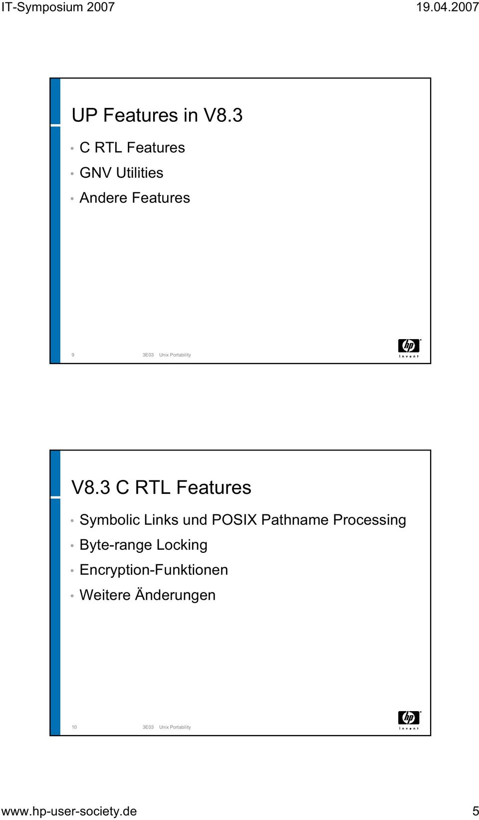 V8.3 C RTL Features Symbolic Links und POSIX Pathname Processing