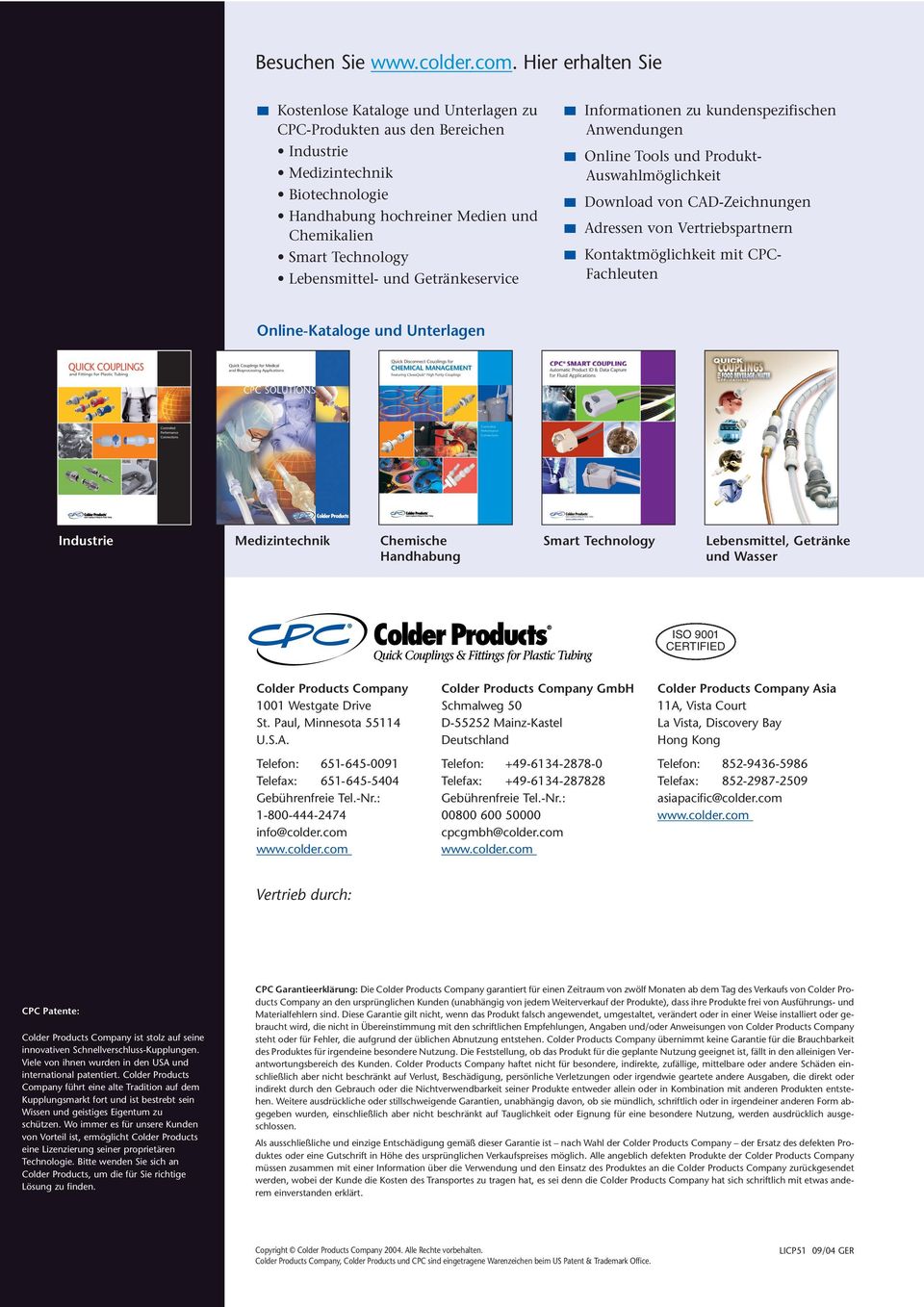 Lebensmittel- und Getränkeservice Informationen zu kundenspezifischen Anwendungen Online Tools und Produkt- Auswahlmöglichkeit Download von CAD-Zeichnungen Adressen von Vertriebspartnern