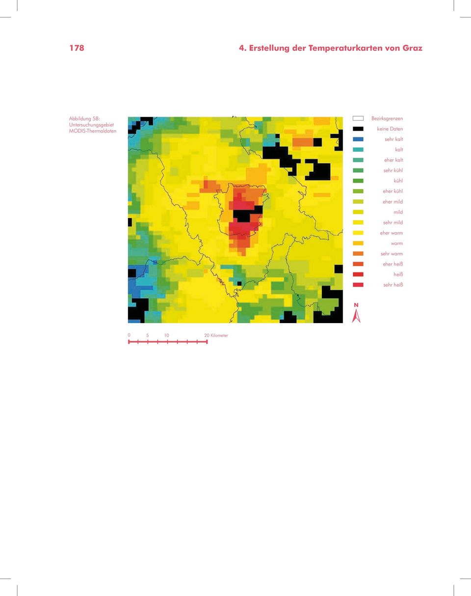 Untersuchungsgebiet MODIS-Thermaldaten Bezirksgrenzen keine Daten
