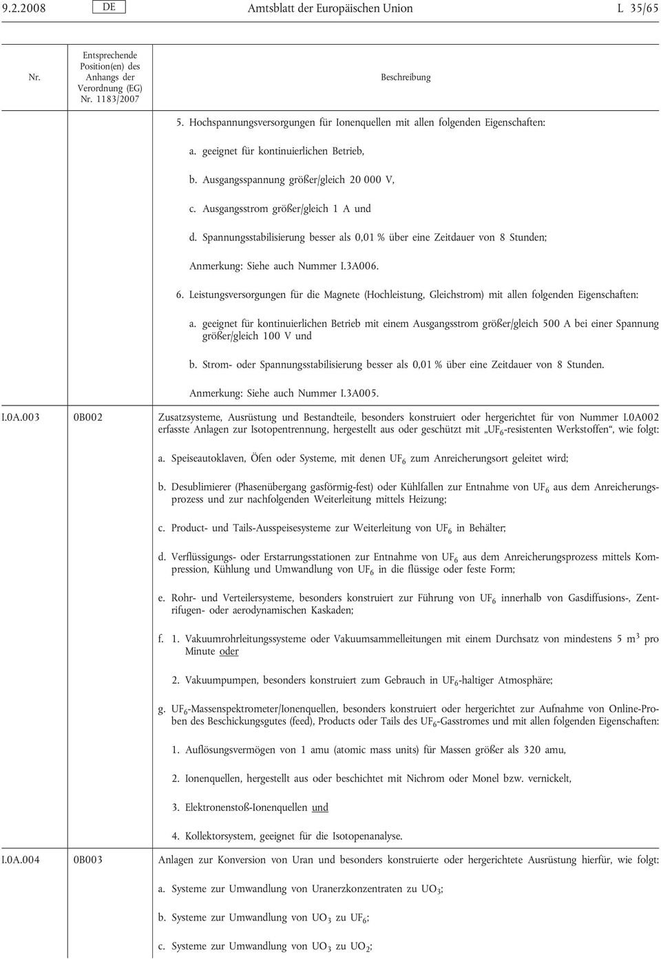 Leistungsversorgungen für die Magnete (Hochleistung, Gleichstrom) mit allen folgenden Eigenschaften: a.