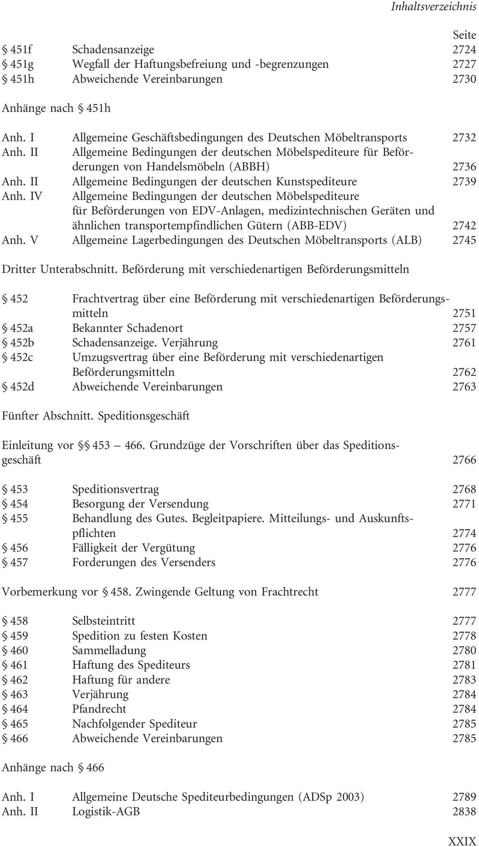 II Allgemeine Bedingungen der deutschen Kunstspediteure 2739 Anh.