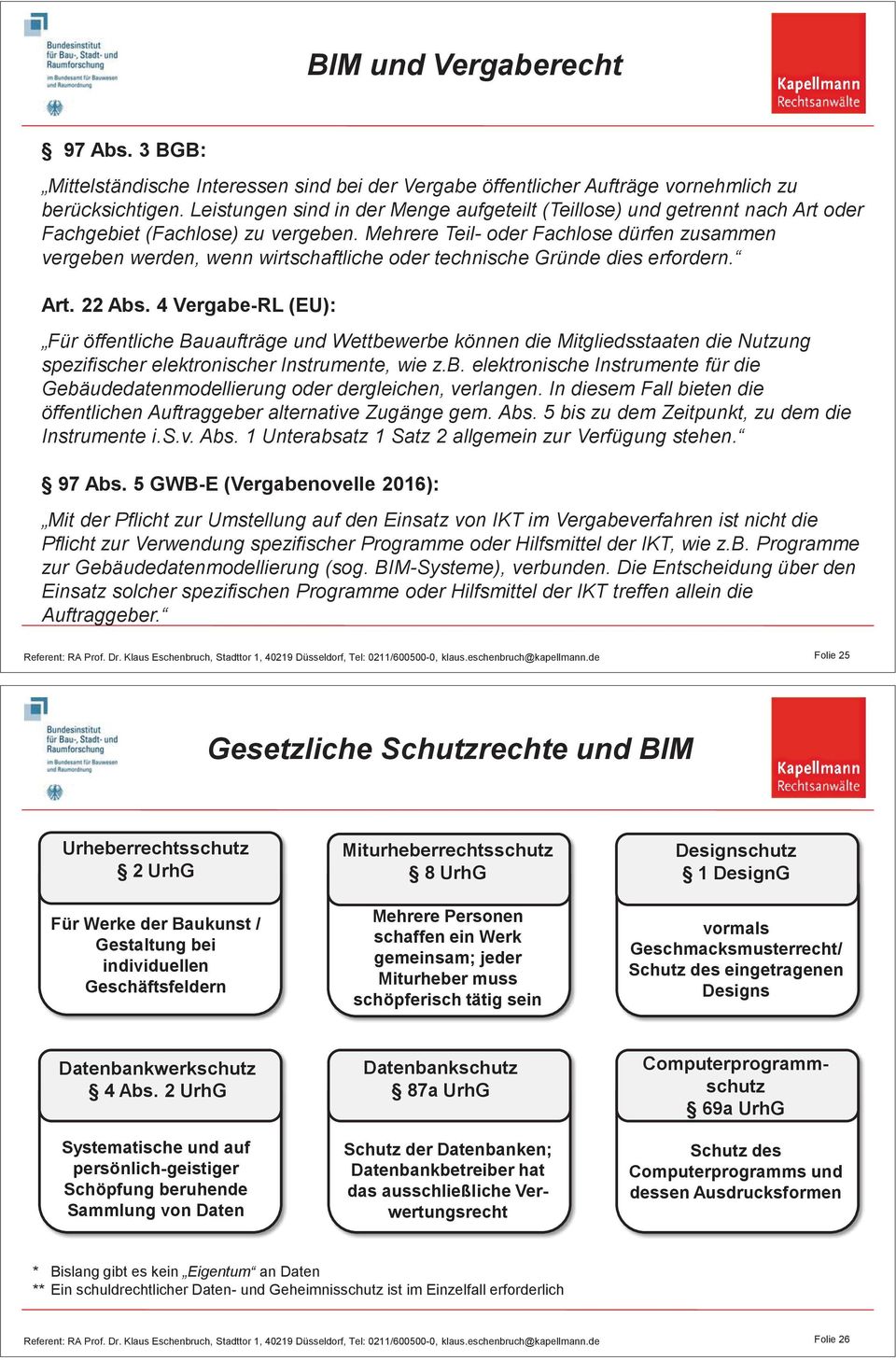 Mehrere Teil- oder Fachlose dürfen zusammen vergeben werden, wenn wirtschaftliche oder technische Gründe dies erfordern. Art. 22 Abs.