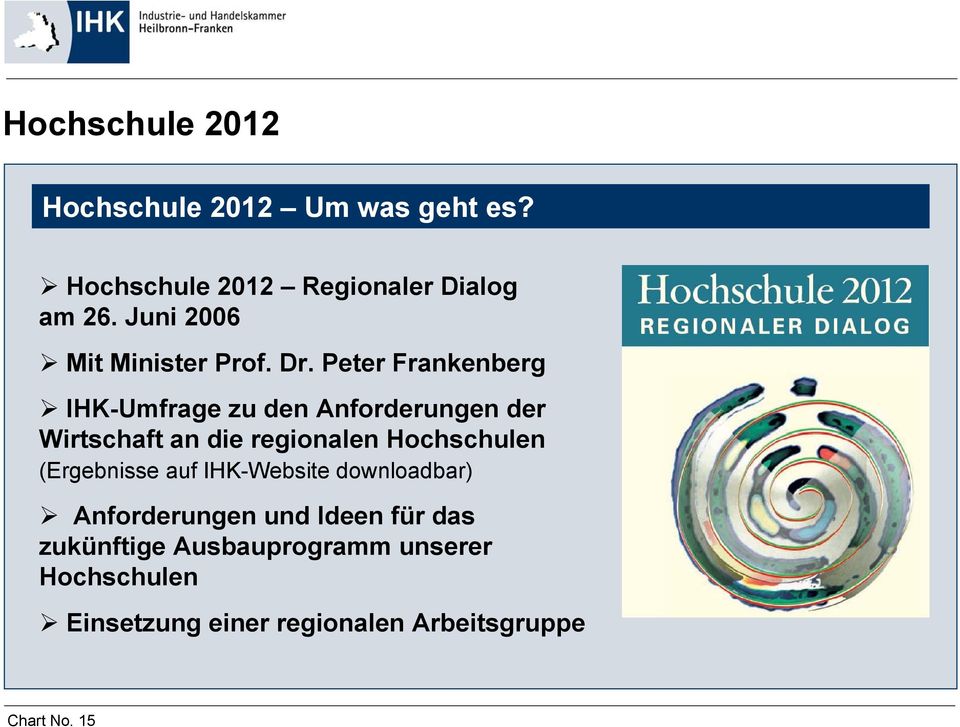 Peter Frankenberg IHK-Umfrage zu den Anforderungen der Wirtschaft an die regionalen Hochschulen