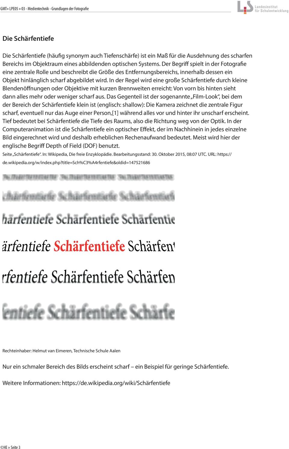 In der Regel wird eine große Schärfentiefe durch kleine Blendenöffnungen oder Objektive mit kurzen Brennweiten erreicht: Von vorn bis hinten sieht dann alles mehr oder weniger scharf aus.