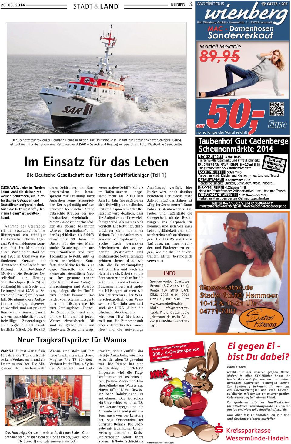 Foto: DGzRS-Die Seenotretter Im Einsatz für das Leben Die Deutsche Gesellschaft zur Rettung Schiffbrüchiger (Teil 1) CUXHAVEN.